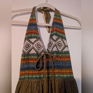Handmade Vintage Halter Maxi Dress